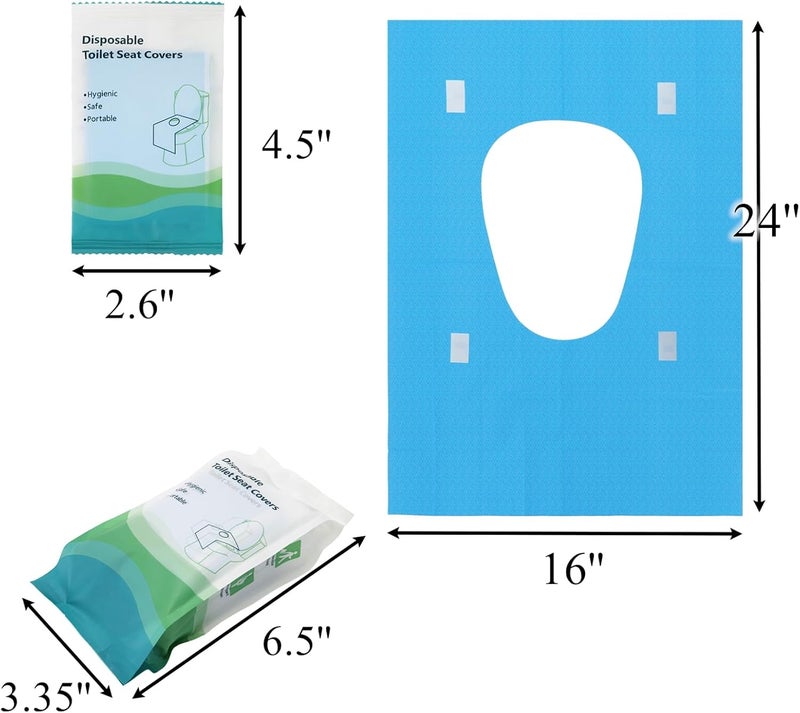 Tebery 100 Pack Toilet Seat Covers Disposable, Individually Wrapped Travel Toilet Cover, Extra Large Potty Seat Liners Portable, Waterproof Potty Training Shield for Public Restroom, Trip, Outdoors - Image 2